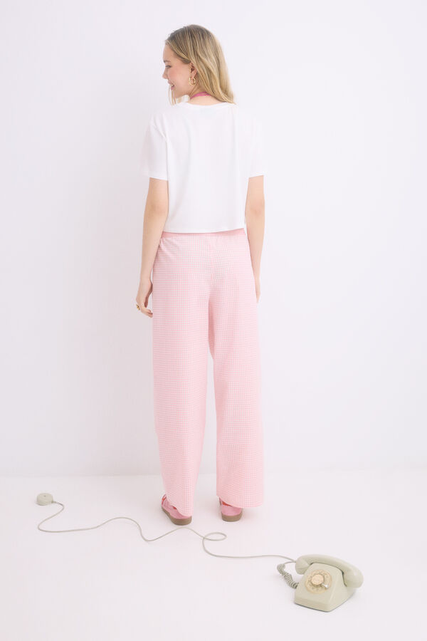 HI&BYE Pijama de algod&atilde;o rosa 100% algod&atilde;o bege