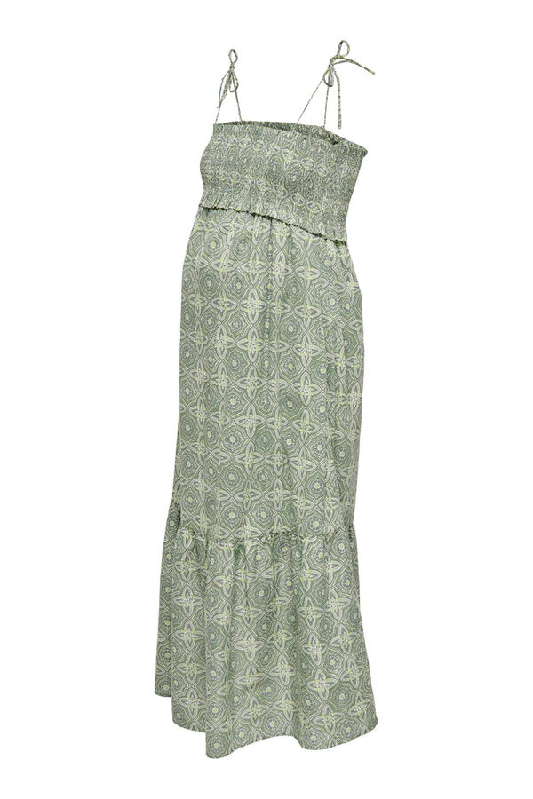 Only Maternity Vestido midi maternity franzido verde