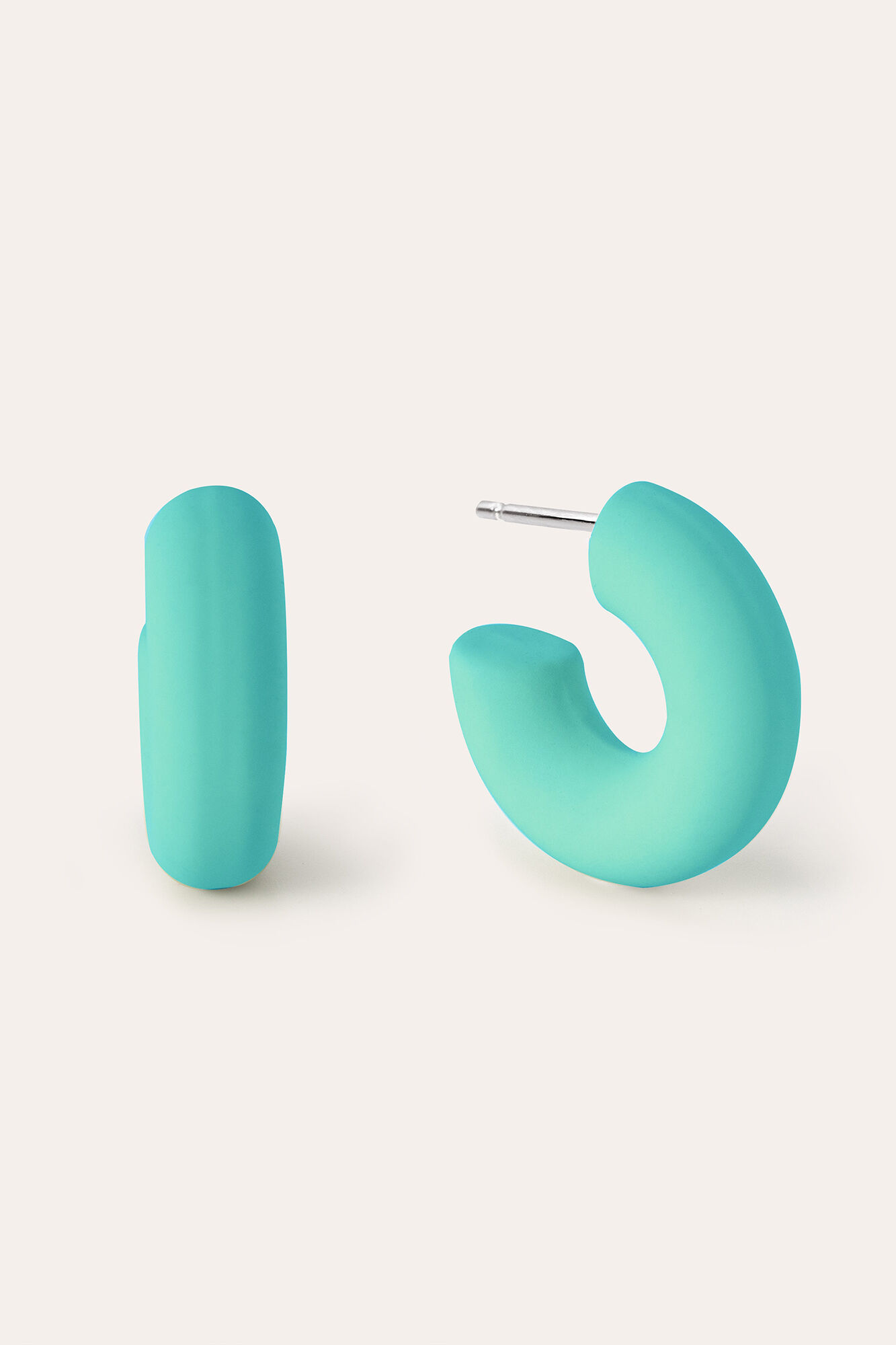 Singularu Pendientes Aro Gummy Turquesa Acero