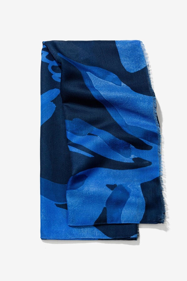 Vilanova Pa&ntilde;uelo Semitransparente Floral  azul