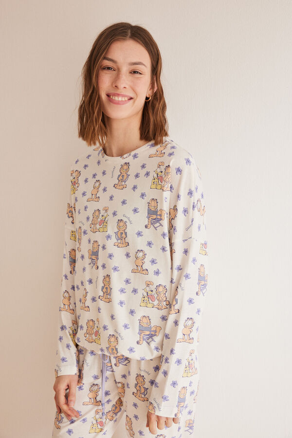 Women'secret Pijama 100% algod&atilde;o Garfield bege