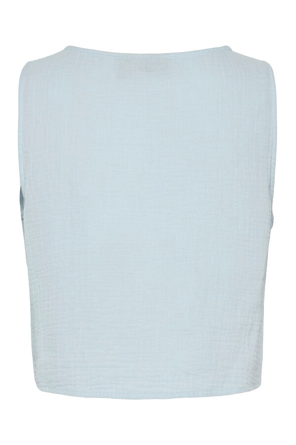 Pieces Top de algodão manga azul