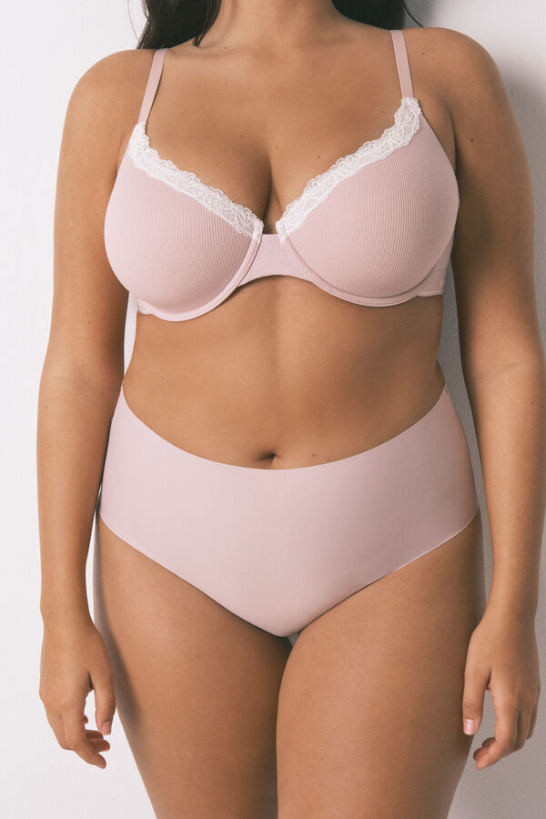 Women'secret Braga alta cl&aacute;sica microfibra rosa rosa