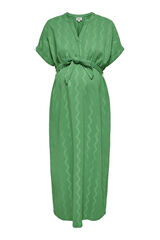 Only Maternity Vestido midi decote V maternity verde