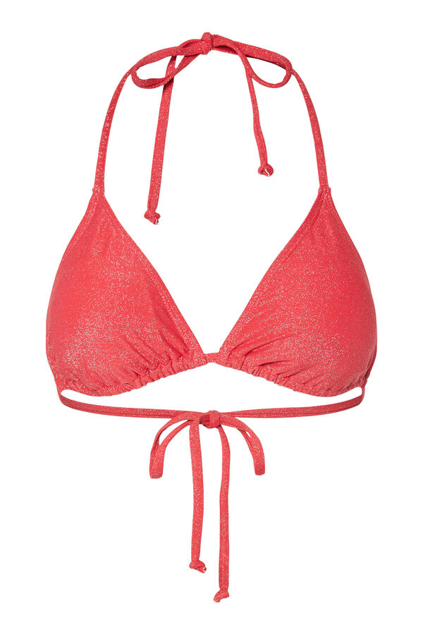 Pieces Top de biqu&iacute;ni lurex rosa