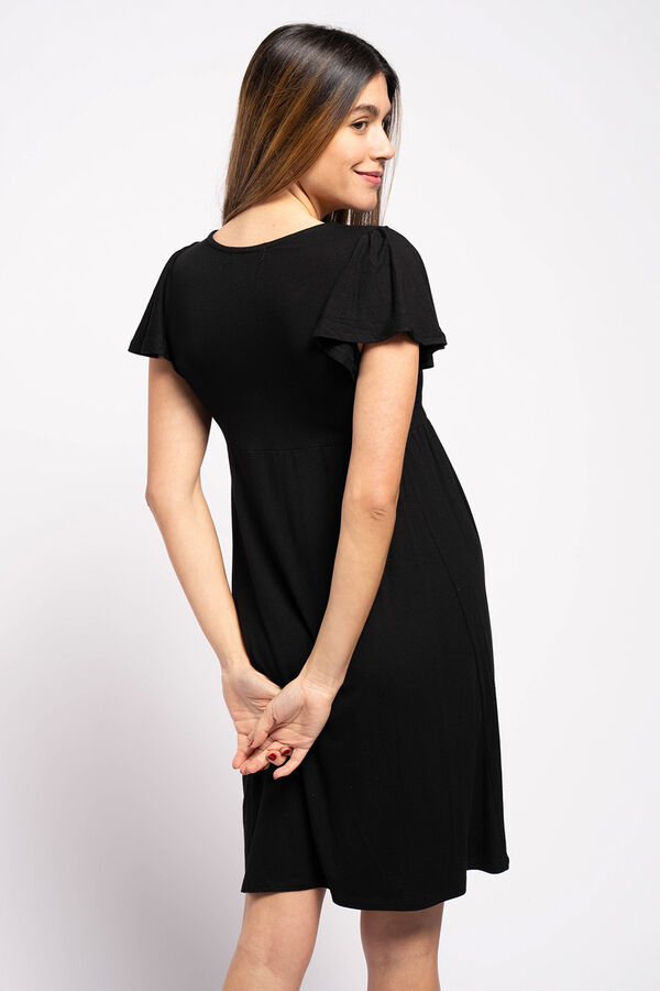 Ohma! Vestido de amamenta&ccedil;&atilde;o evas&eacute;e preto