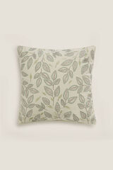 Textura Capa travesseiro algod&atilde;o folhas bege