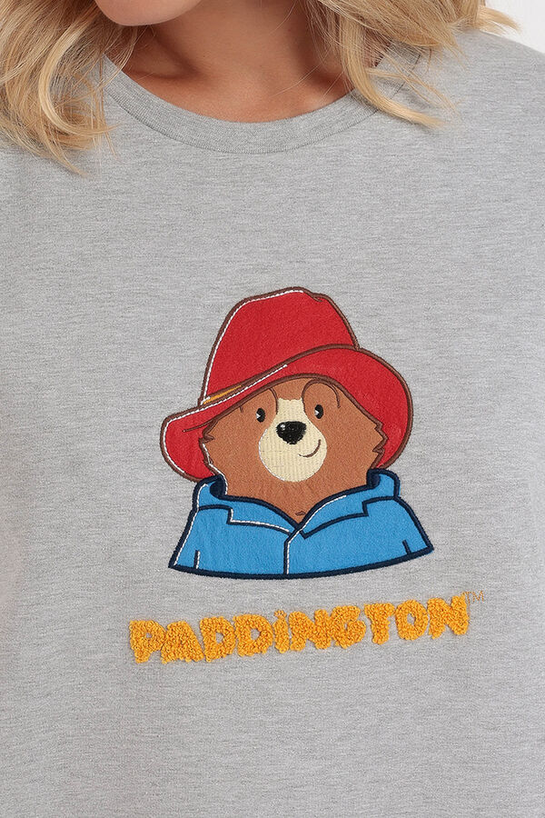 Admas Pijama xadrez Paddington feminino cinzento