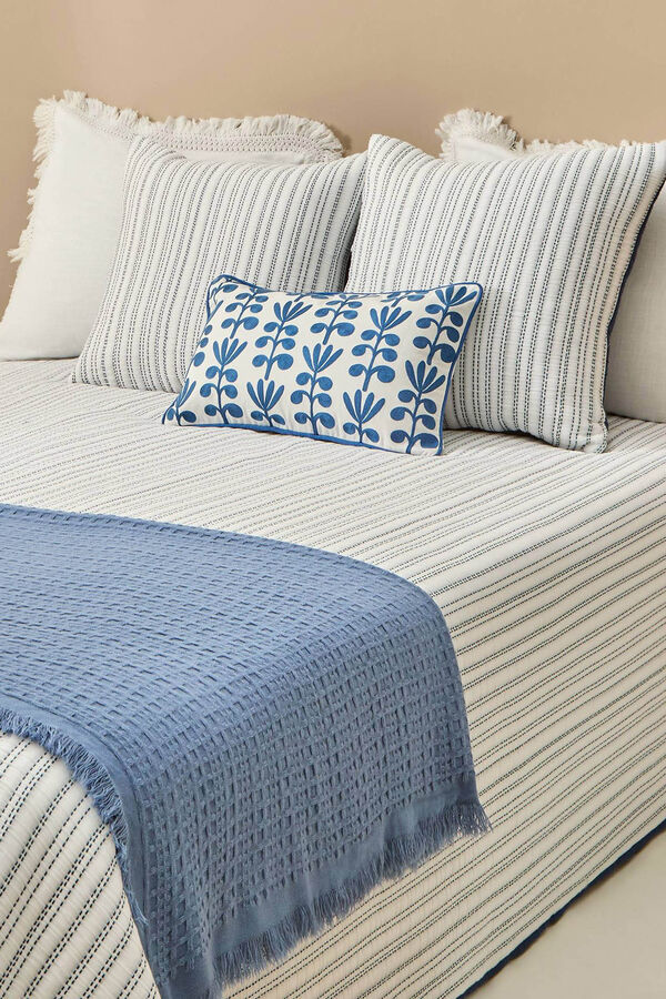 Textura Edred&oacute;n liso reversible azul