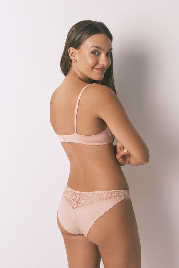 Women'secret Cueca cl&aacute;ssica de renda rosa rosa