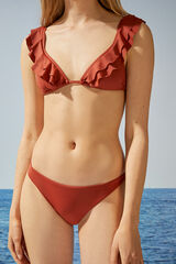 Womensecret Braga bikini brasileña rojo tejido reciclado marrón
