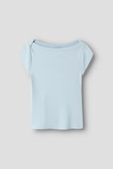 Lmtd T-shirt de manga curta com ombro desca&iacute;do azul