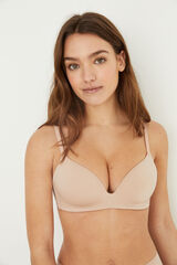 Women'secret UNIQUE Sujetador triangular push up microfibra nude