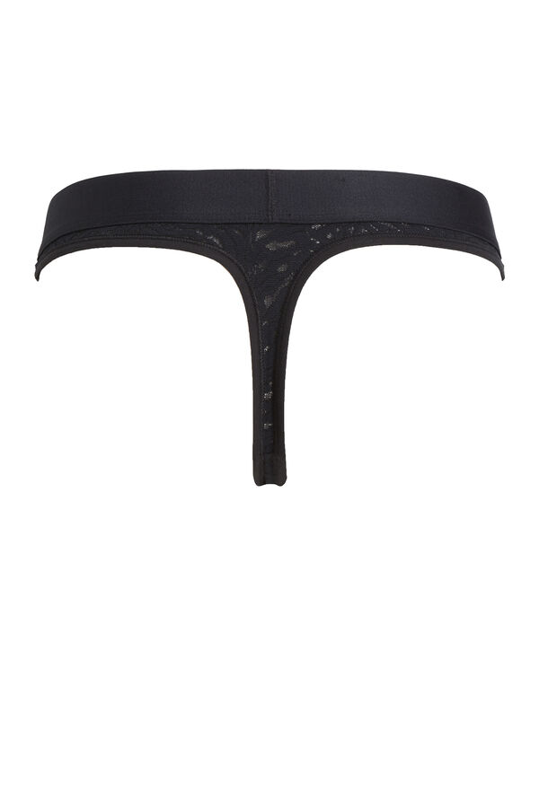 Calvin Klein Tanga de encaje Intrinsic negro