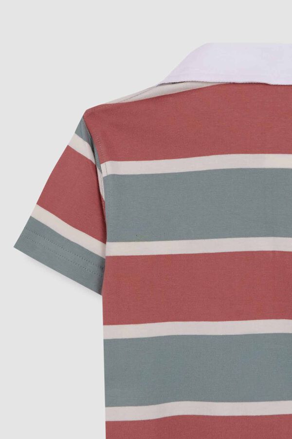 Gocco Polo de rayas tricolor verde verde