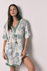 Women'secret Camisola curta estampada caqui