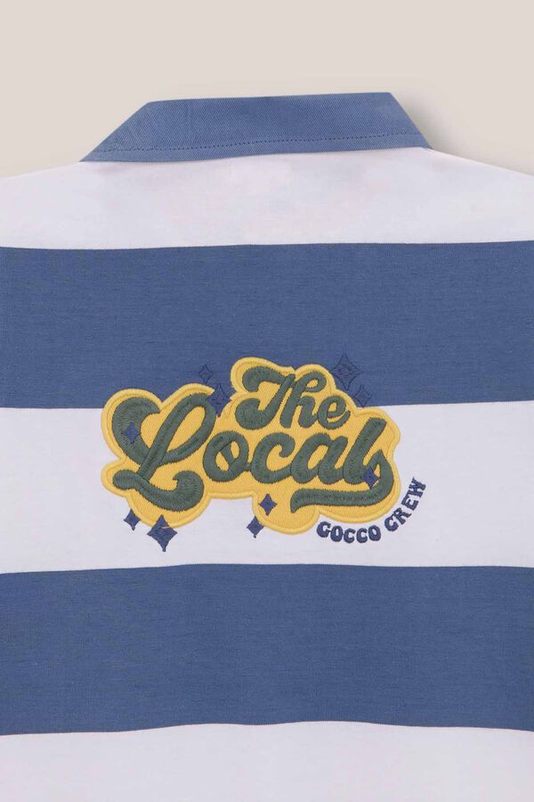 Gocco Polo de rayas estampado the locals blanco blanco
