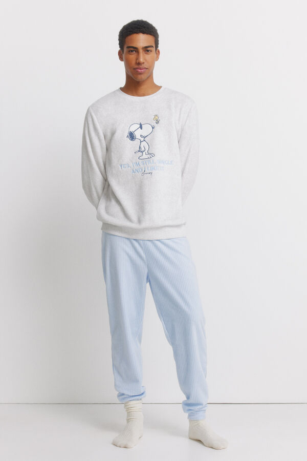 Women'secret Pijama polar Snoopy gris