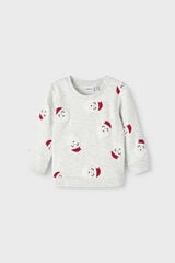 Womensecret Sweatshirt de bebé menino com impresso natalício cinzento
