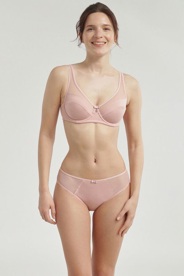 DIM Sujetador Generous con aro de algod&oacute;n org&aacute;nico rosa