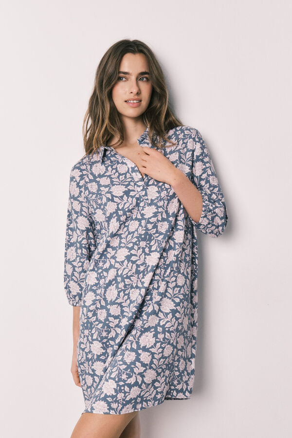 Women'secret Camisola larga viscosa estampado flores rosa estampado