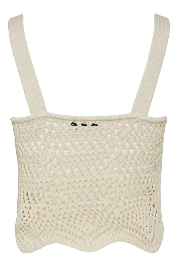 Pieces Top de tirantes com decote quadrado e tecido com estrutura em canalé. cinzento