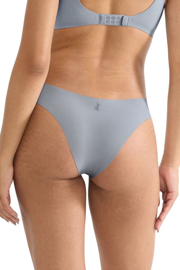 Sloggi Cueca tanga sem costura em microfibra cinzento