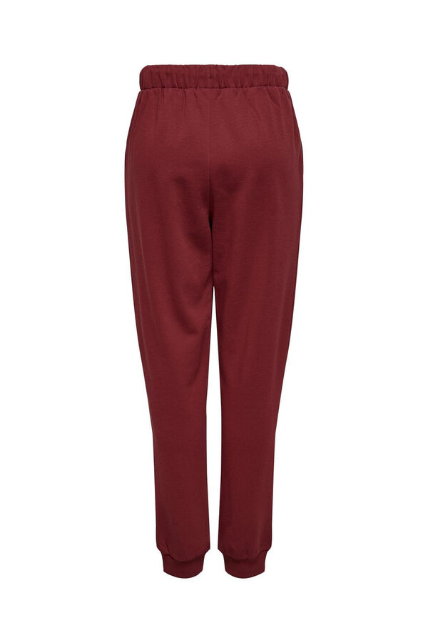 Only Play Pantal&oacute;n jogger suave de cintura alta y bolsillos laterales, color granate rojo