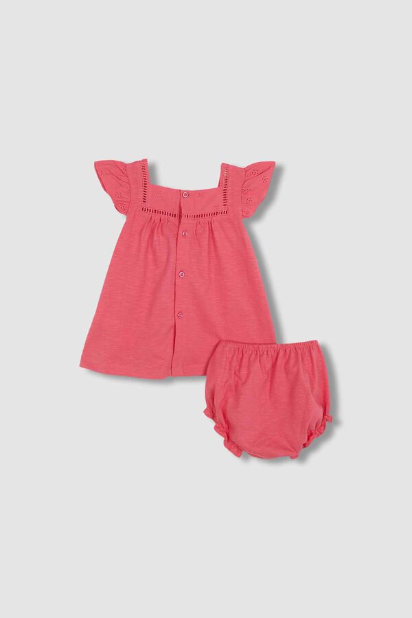 Gocco Vestido con volantes rosa coral