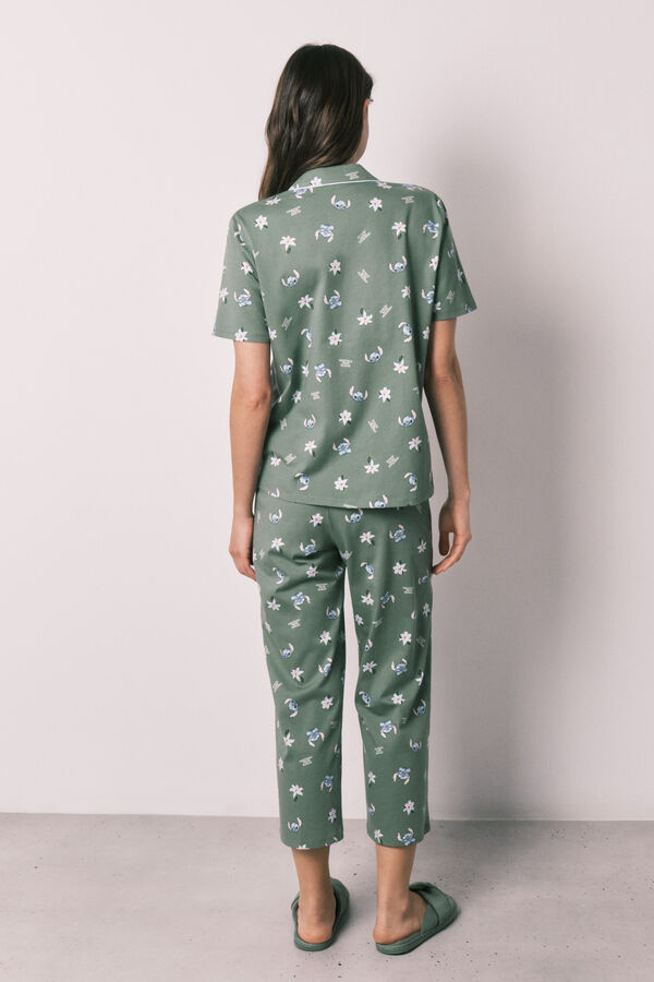 Women'secret Pijama camiseiro capri Stitch verde caqui