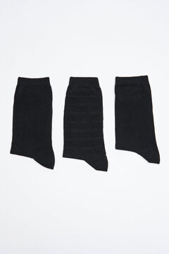Womensecret Pack 3 meias algodão preto preto