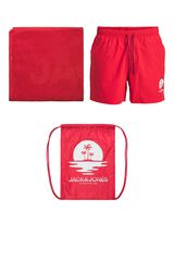 Jack & Jones Fato de banho com acess&oacute;rios vermelho