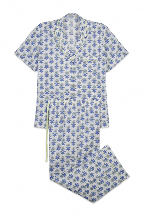Women'secret Pijama camisero Capri algod&oacute;n estampado estampado