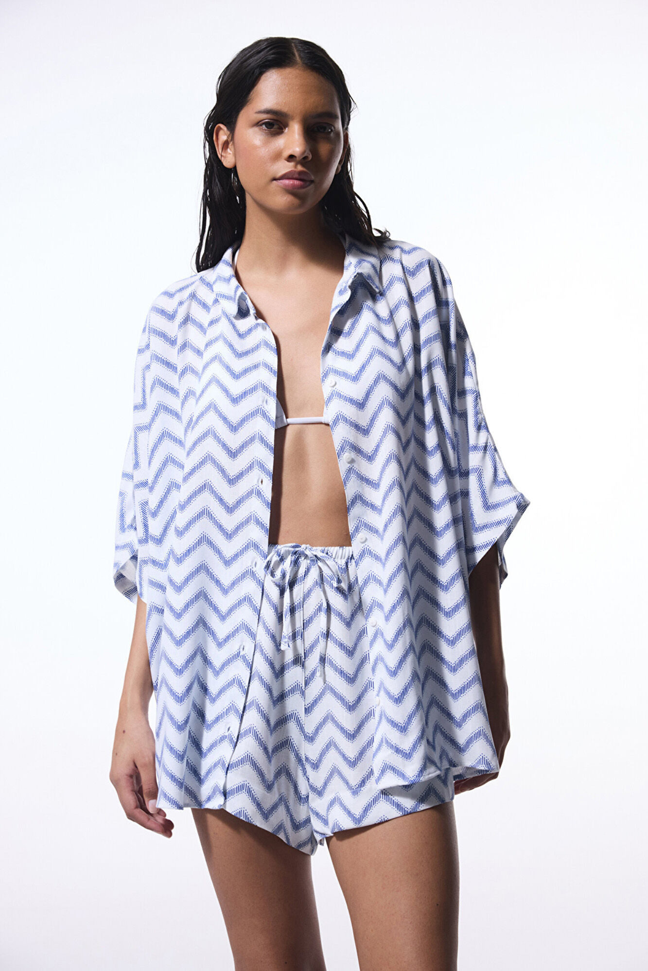 Penti Camisa oversized riscas