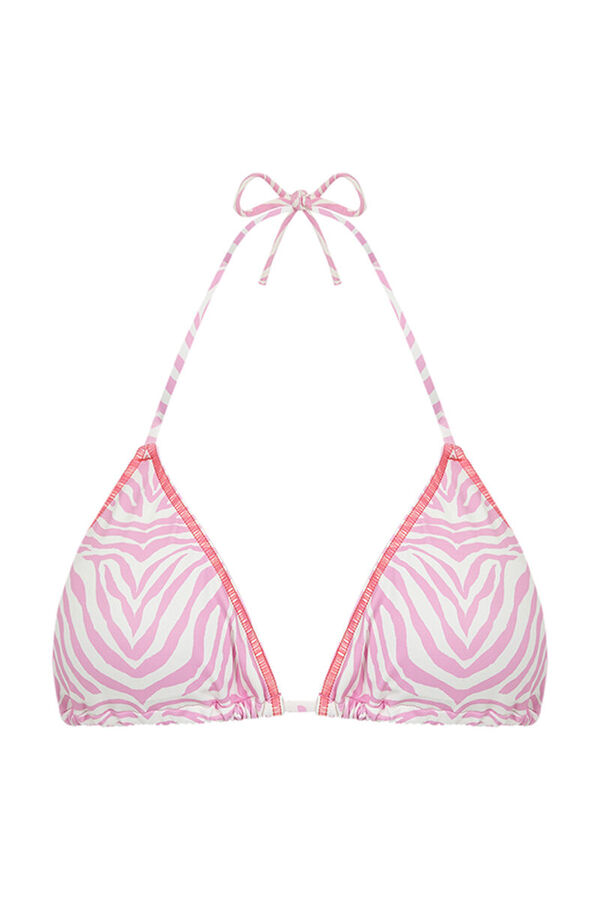 HI&BYE Top bikini triangular cortina print rosa rosa