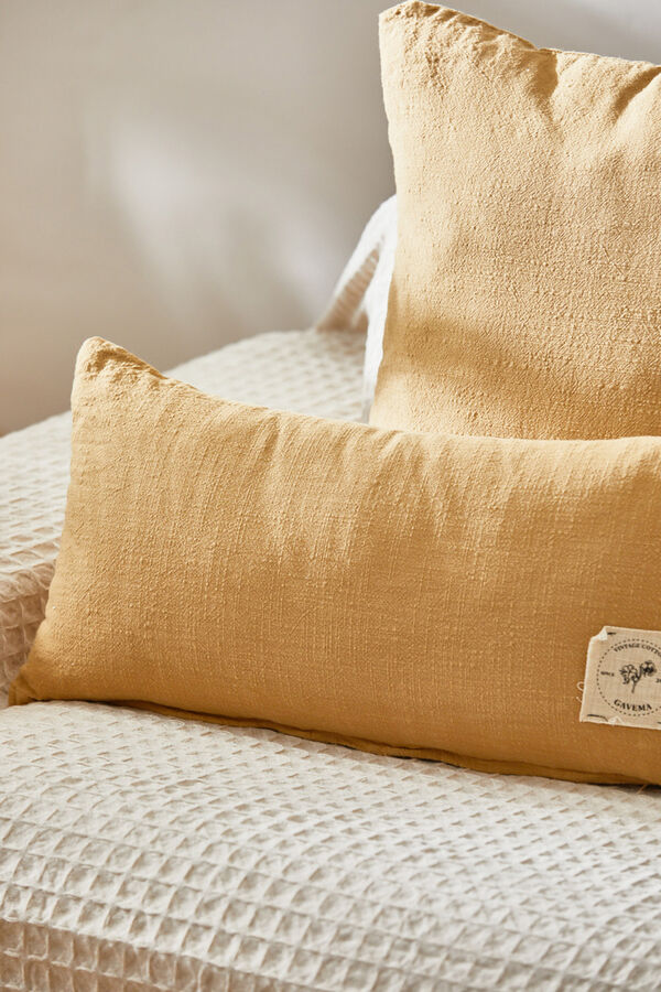 Calma House Capa de coxim mostarda Gavema estampado