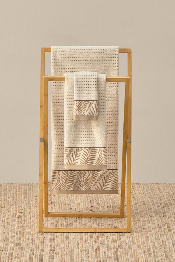 Textura Toalha felpuda com velour bege