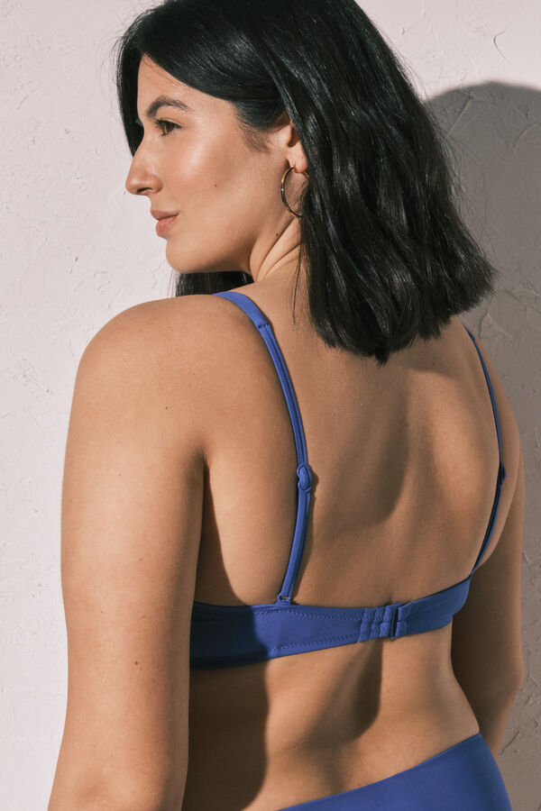 Women'secret Top bikini horizontal capacidad aro azul azul