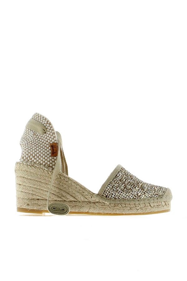 Vidorreta Espadrille cunha glitter cinzento