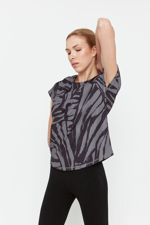 Only Play T-shirt de manga curta estampada azul