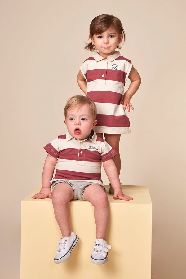 Gocco Polo estampado golf rosa burdeos