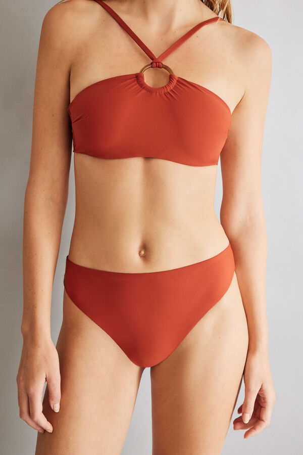 Women'secret Cueca biquíni alta laranja vermelho