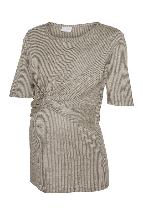 Mamalicious Top de manga corta y cuello redondo doble funcion  gris