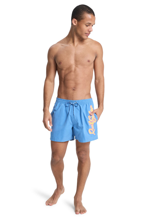Quiksilver Ba&ntilde;ador liso logo lateral azul