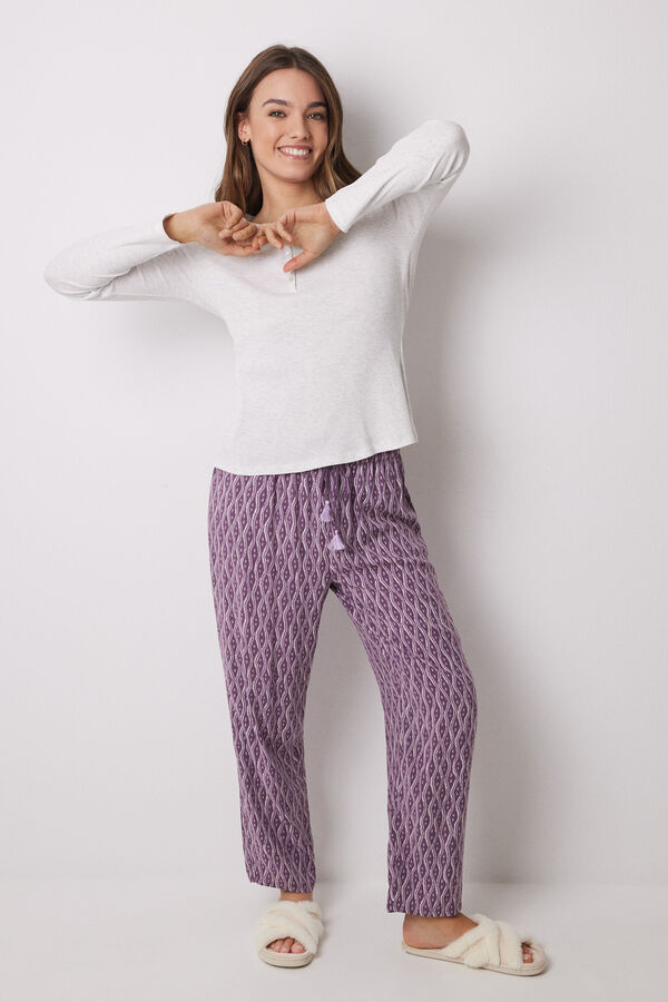 Women'secret Camiseta manga larga canal&eacute; gris gris