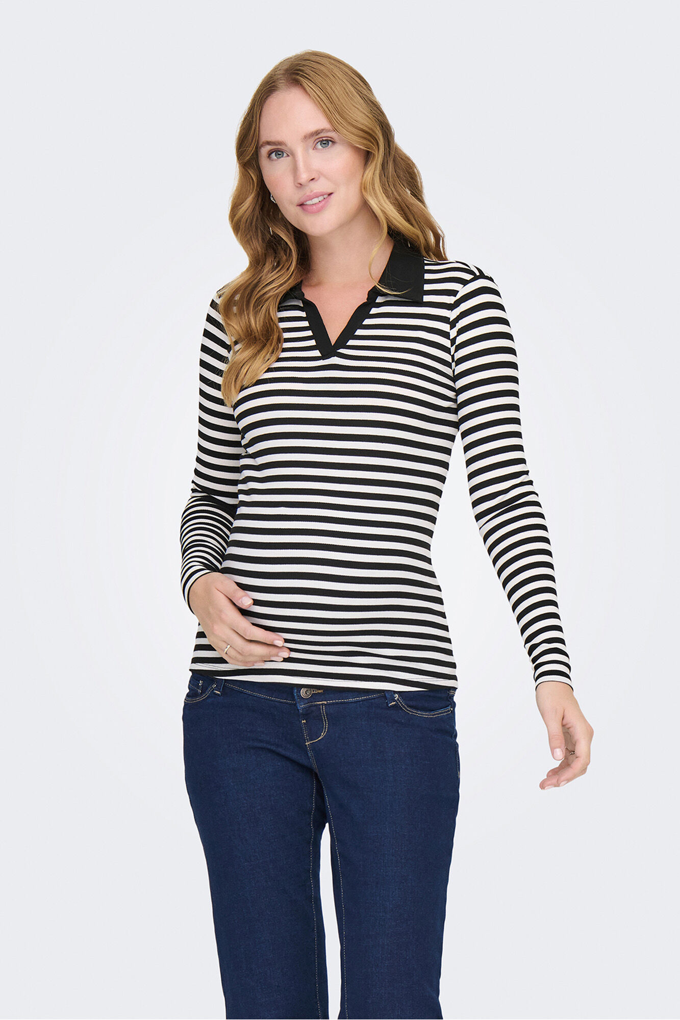 Only Maternity Polo de rayas maternity 