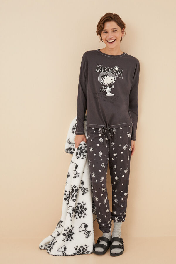 Women'secret Manta tacto suave Snoopy  marfil