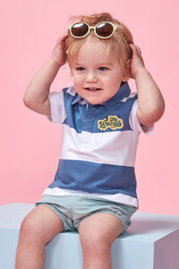 Gocco Polo de rayas estampado the locals blanco