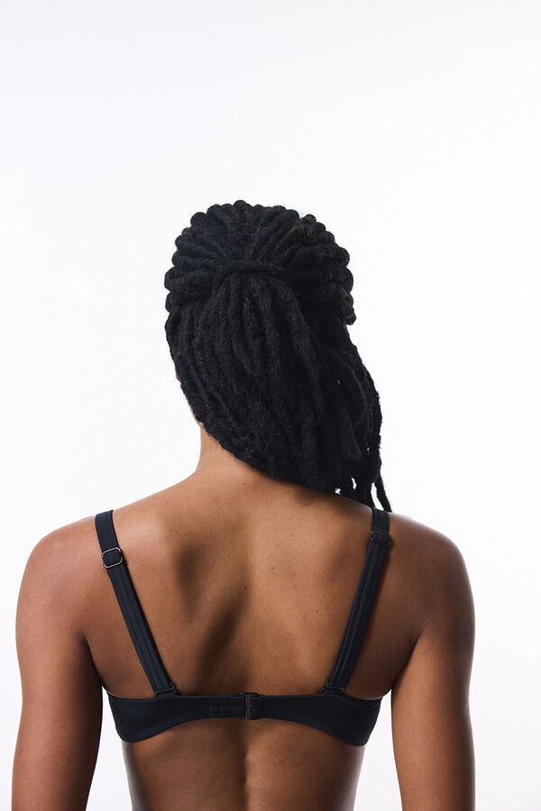 Penti Top de bikini sin aro negro tirantes extra&iacute;bles negro