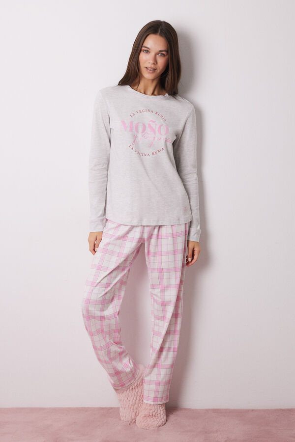 Women'secret Pijama 100% algod&oacute;n La Vecina Rubia gris